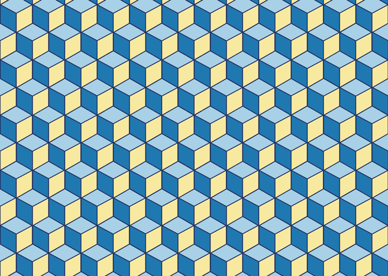 Tapis vinyle salle à manger géométrique 3D - TenStickers