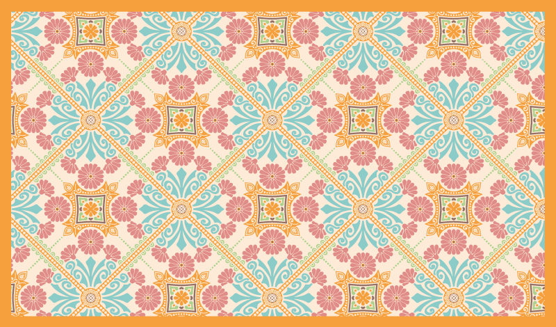 Tapis vinyle cuisine mosaïque colorée - TenStickers