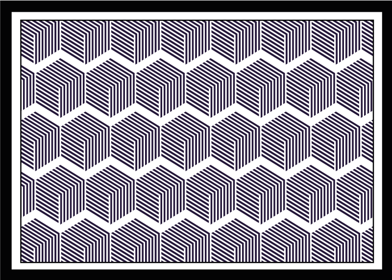 Tapis vinyle géométrique contraste cubiste - TenStickers