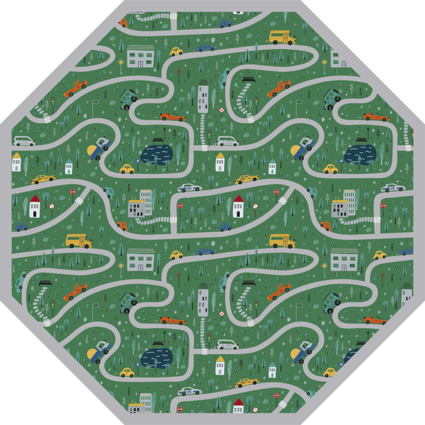 Tapis vinyle route routes ludiques - TenStickers