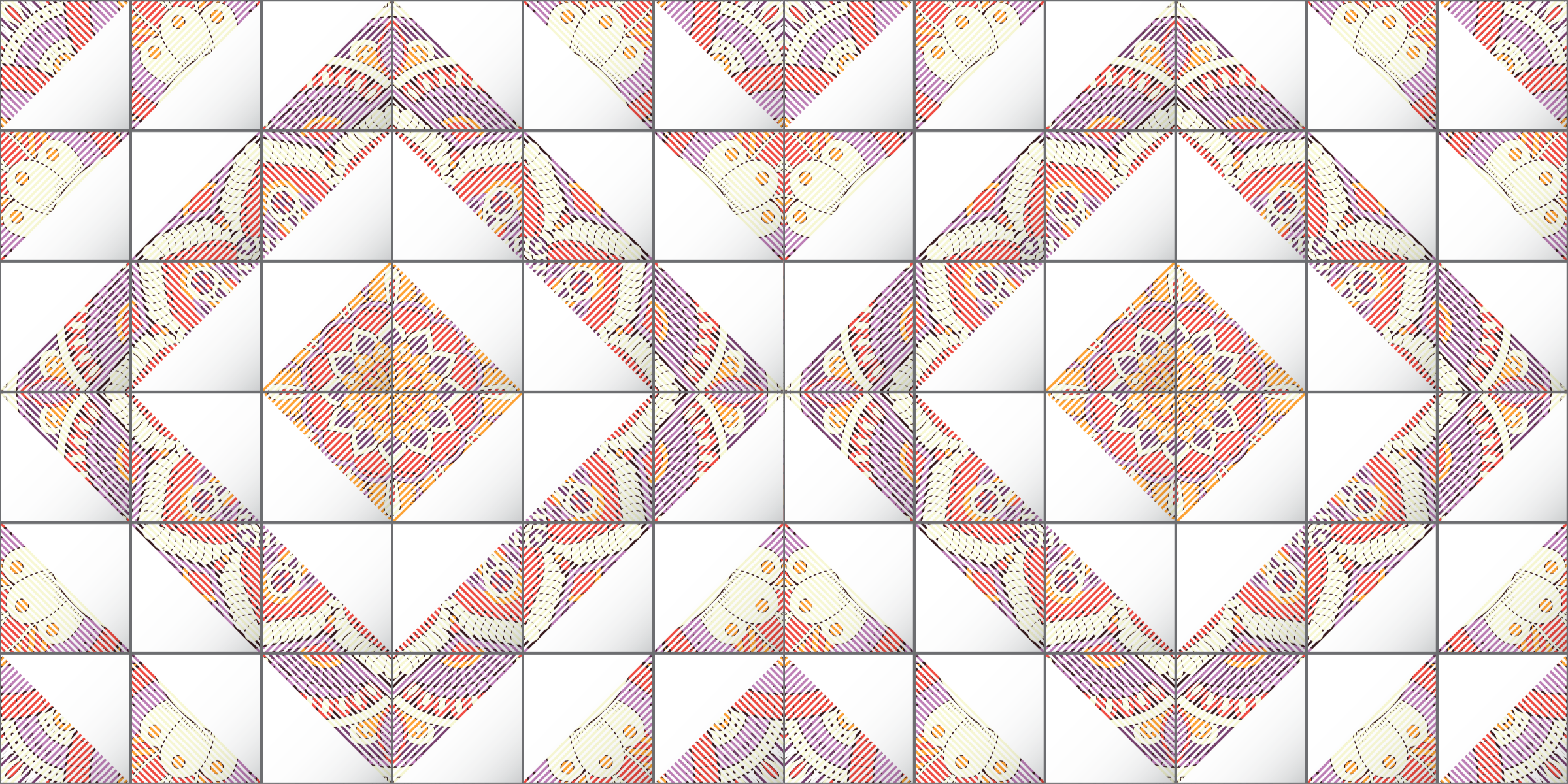 Tapis vinyle carreaux de ciment mosaïque de mandalas - TenStickers