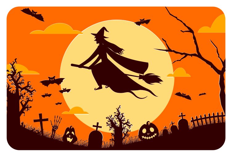 Tapis vinyle pour halloween silhouette effrayante - TenStickers