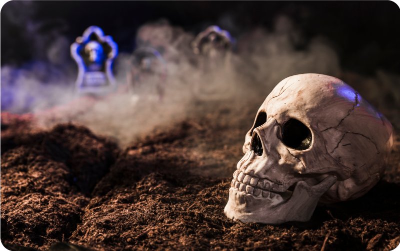 Tapis vinyle pour halloween crâne effrayant - TenStickers