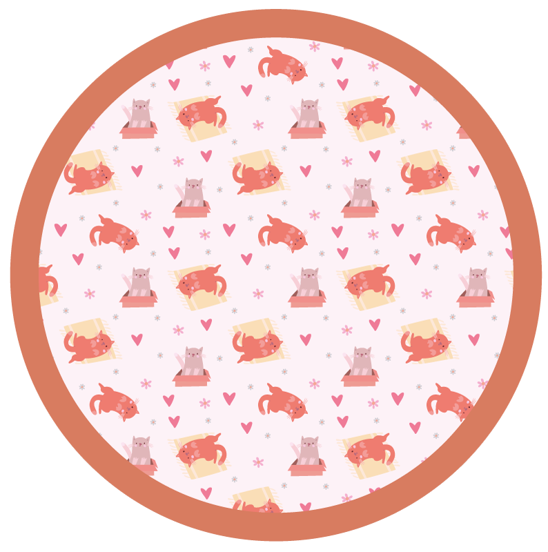 Tapis vinyle bébé motif de chat ludique - TenStickers