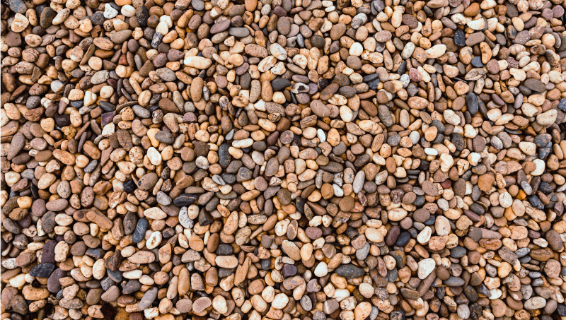 tapis vinyle effet pierre Sol de galets de mer - TenStickers