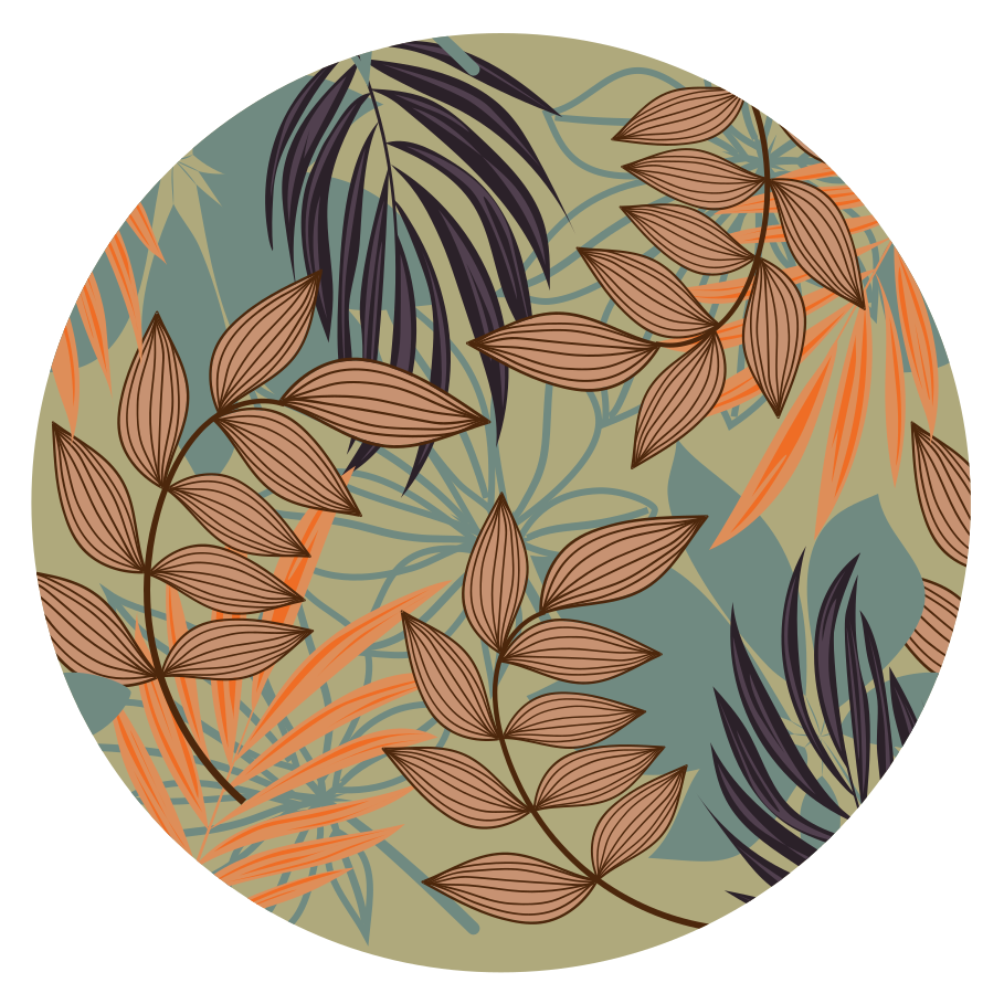 Tapis vinyle plantes motif feuillage botanique - TenStickers