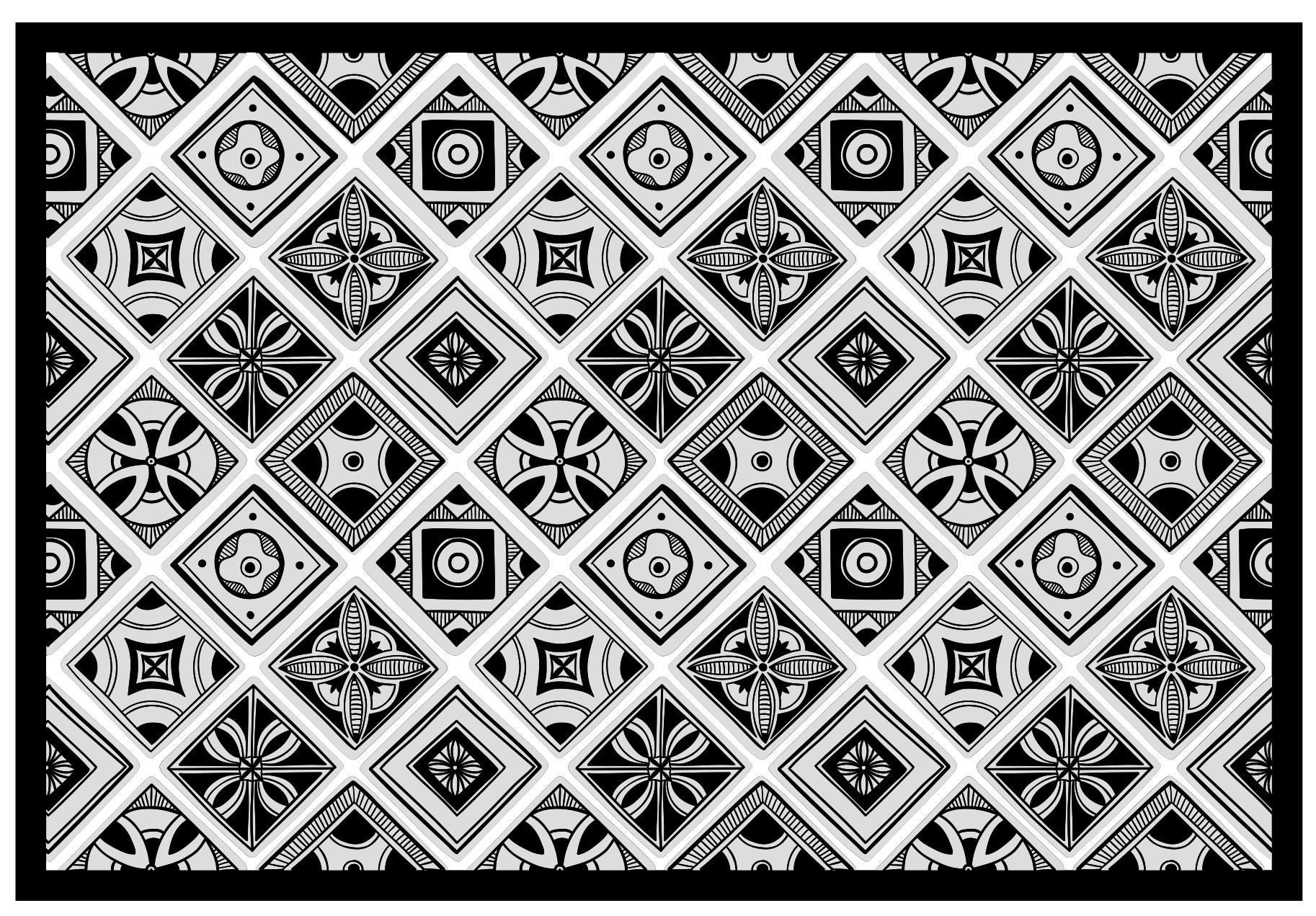Tapis vinyle carreaux de ciment monochromes - TenStickers