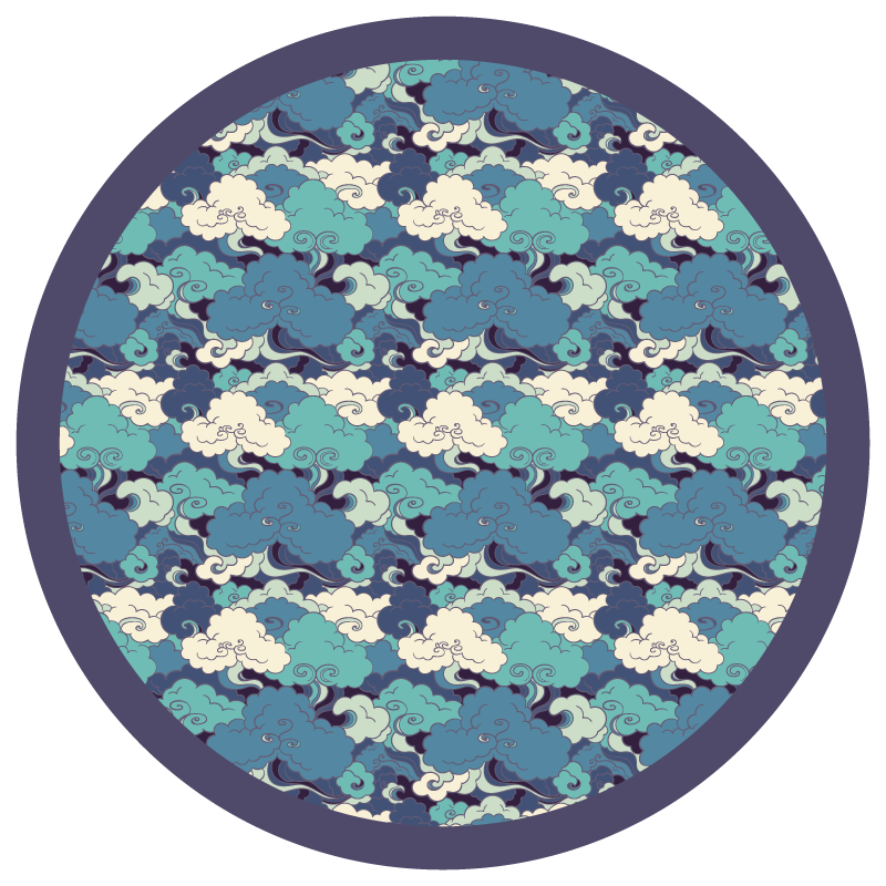 Tapis vinyle plantes décor à motifs de nuages - TenStickers