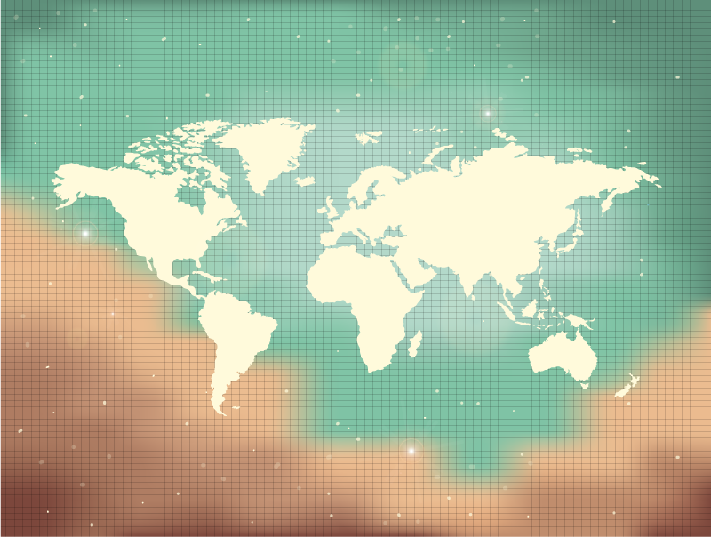 Tapis vinyle carte du monde illustration - TenStickers