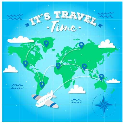 Tapis vinyle carte du monde exploration - TenStickers