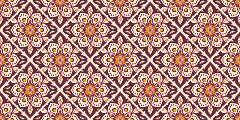 Tapis mosaique vinyle motif de mandala en mosaïque - TenStickers