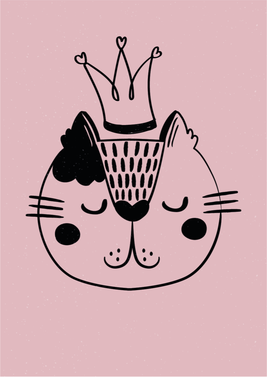 Tapis vinyle animal illustration de chat couronné - TenStickers