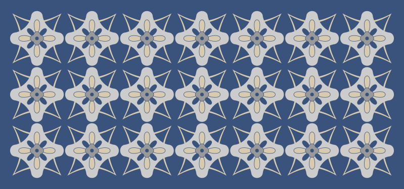 Tapis vinyle carreaux de ciment composition florale - TenStickers