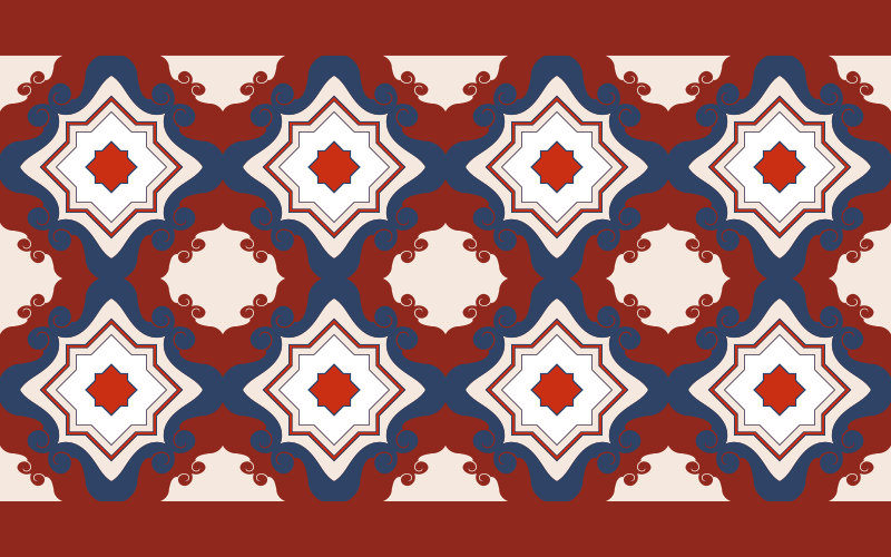 Tapis vinyle carreaux de ciment symétrie mosaïque intriquée - TenStickers