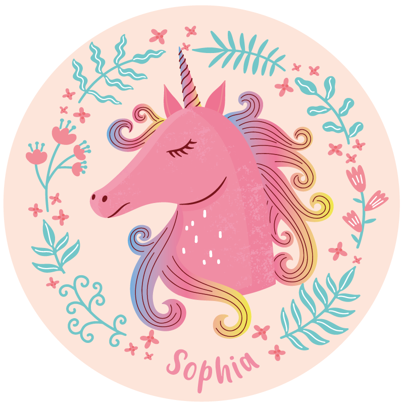 Tapis vinyle personnalisé conte de fée licorne - TenStickers
