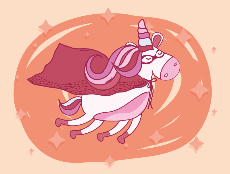 Tapis vinyle bébé licorne super-héros - TenStickers