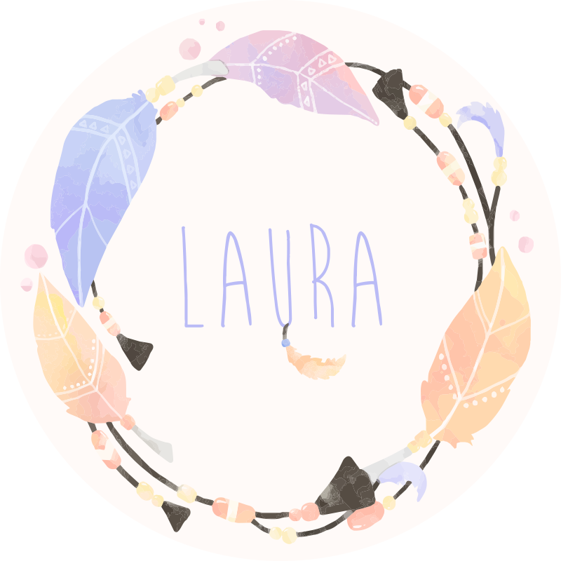 Tapis vinyle personnalisé cercle de plumes sur mesure - TenStickers