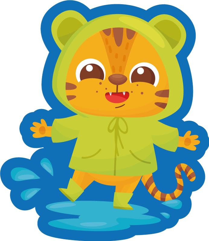 Tapis vinyle pour enfants personnage tigre cartoon - TenStickers