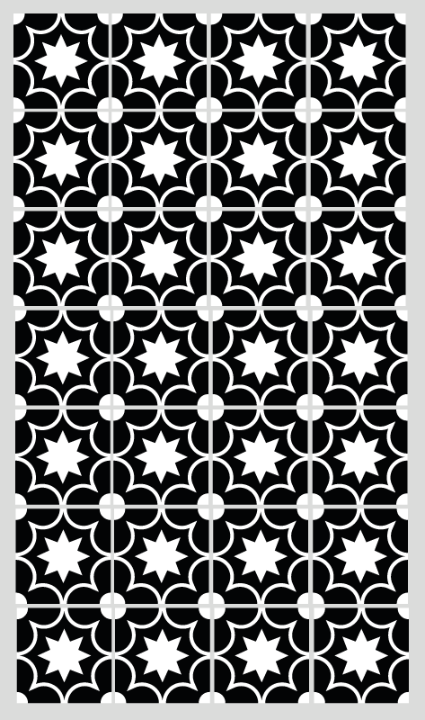 Tapis vinyle carreaux de ciment noirs blancs - TenStickers