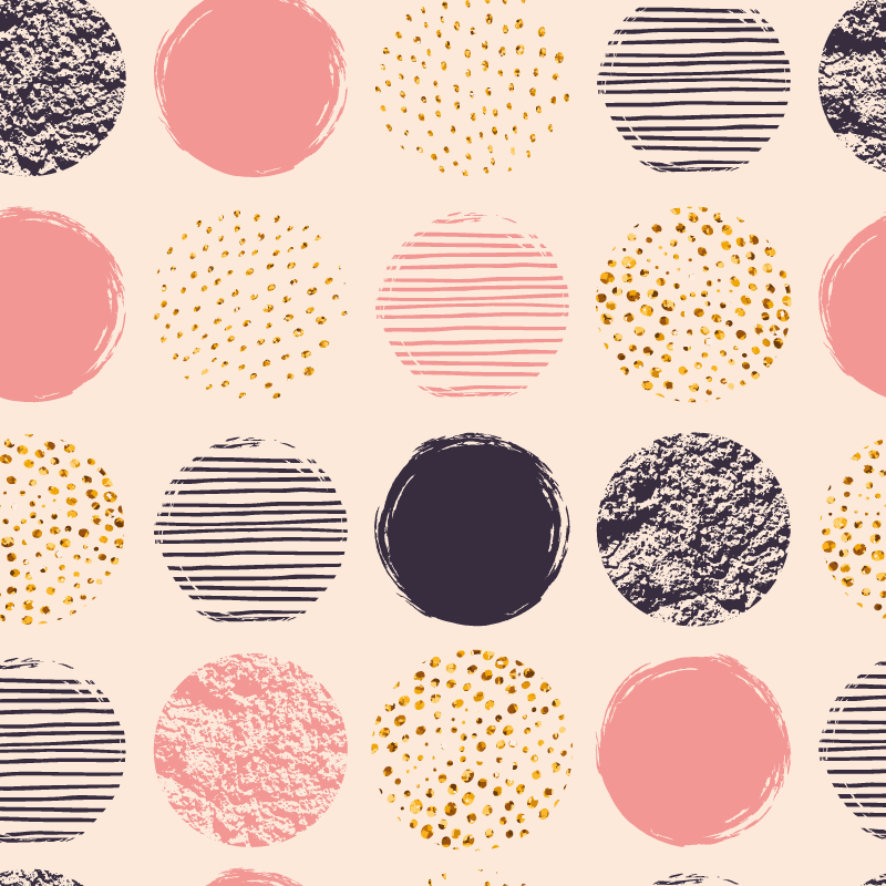 Tapis vinyle géométrique ensemble à pois - TenStickers