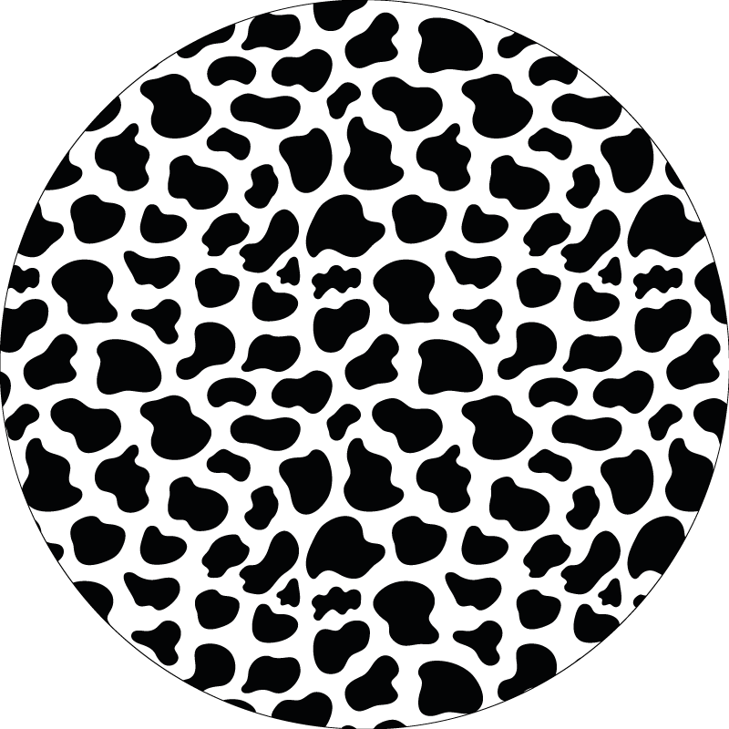 Tapis vinyle motif animal motif circulaire peau de vache - TenStickers