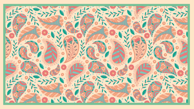 Tapis vinyle mandala fusion de motifs cachemire - TenStickers