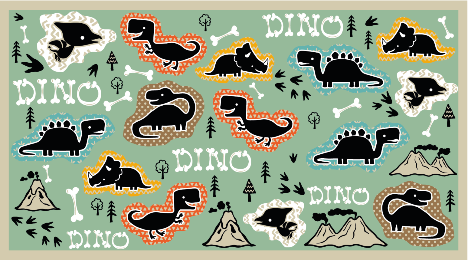Tapis vinyle autres tapis terrain de jeu des dinosaures - TenStickers