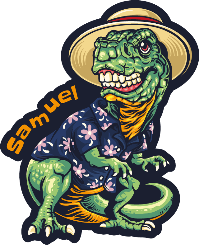 Tapis vinyle personnalisé tenue de vacances dinosaure - TenStickers