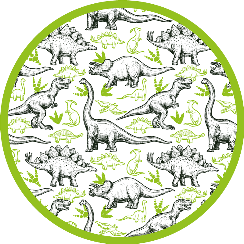 Tapis vinyle animal Doodle impression dinosaure - TenStickers