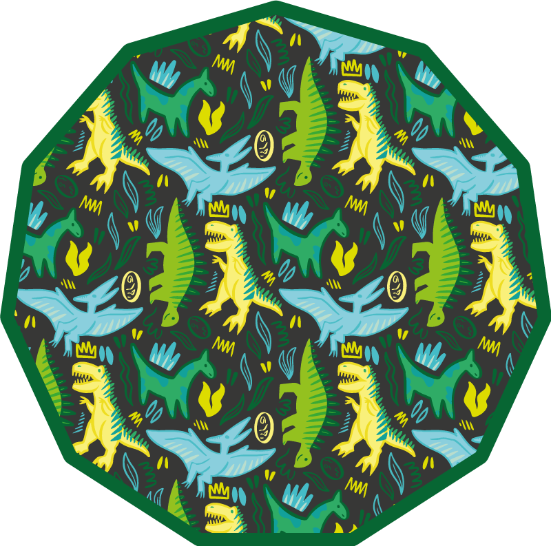 Tapis vinyle pour enfants empreintes de dinosaures - TenStickers