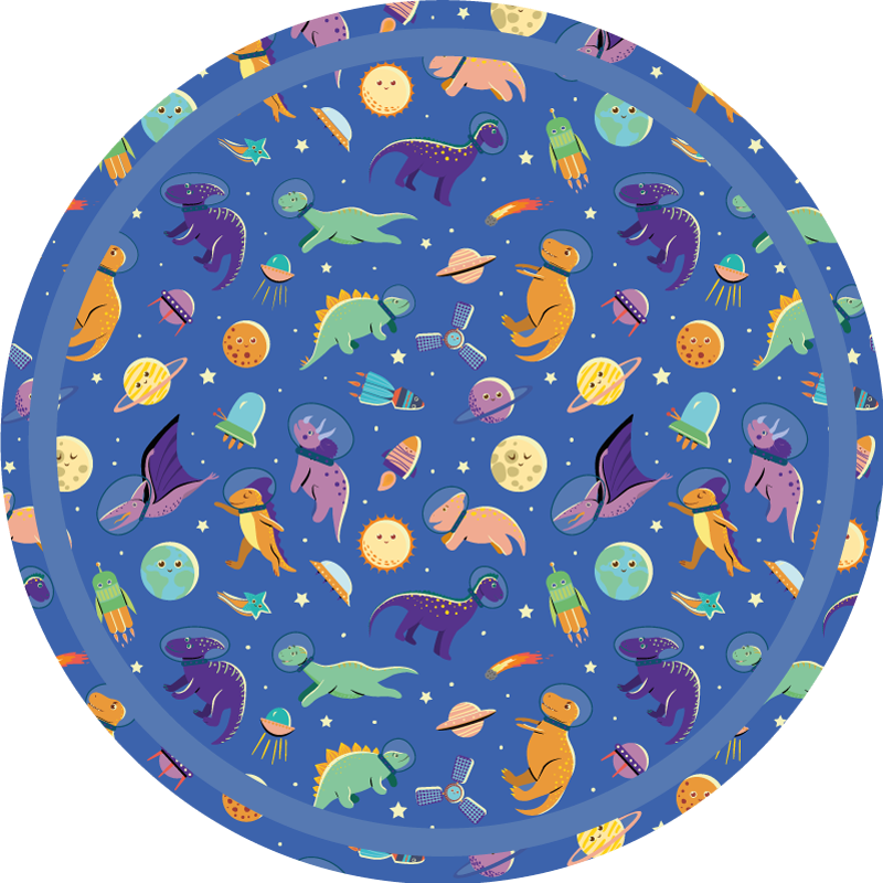 Tapis vinyle pour enfants tour de dinosaure de l'espace - TenStickers