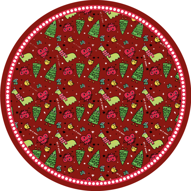 Tapis vinyle noël conception circulaire festive - TenStickers