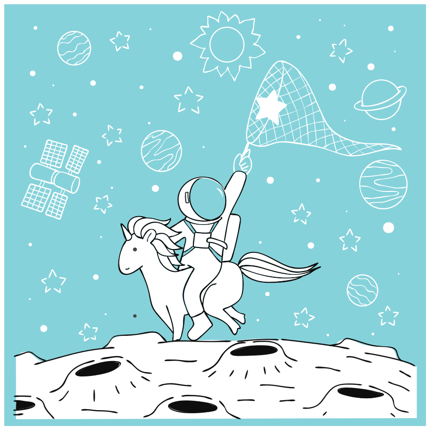 Tapis vinyle jeux motif d'aventure spatiale - TenStickers