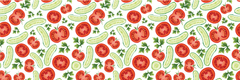 Tapis vinyle cuisine légumes verts et rouges - TenStickers