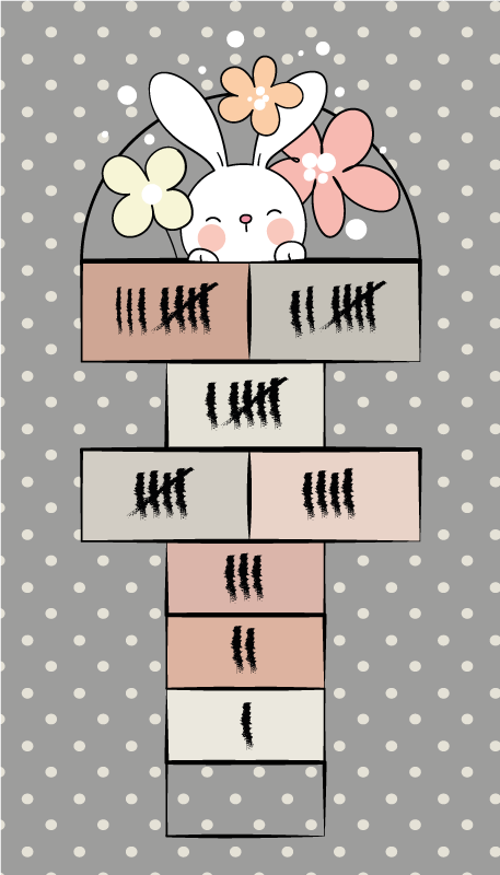 tapis de jeu Marelle de lapin nordique - TenStickers