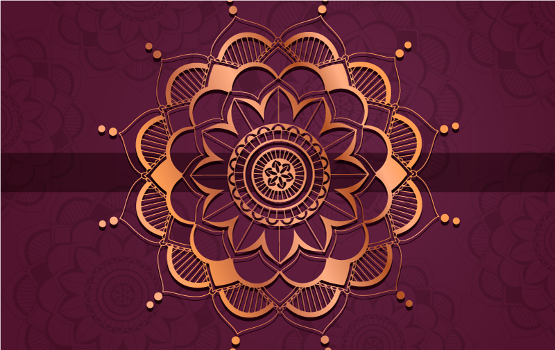Tapis vinyle mandala décoration de sol mandala - TenStickers