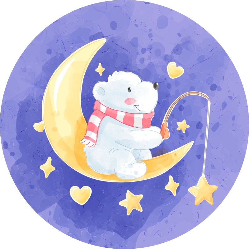Tapis vinyle bébé ourson au clair de lune - TenStickers