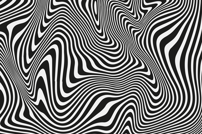 Tapis vinyle géométrique modèle d'onde optique - TenStickers