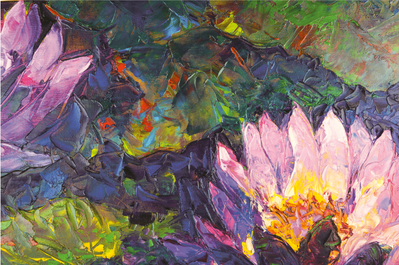 Tapis vinyle plantes fleurs impressionnistes - TenStickers