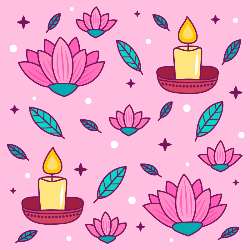 Tapis vinyle plantes ambiance fleur de lotus - TenStickers