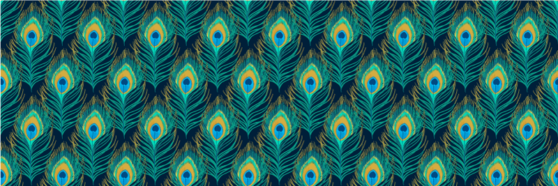 Tapis vinyle chambre Plume de paon - TenStickers