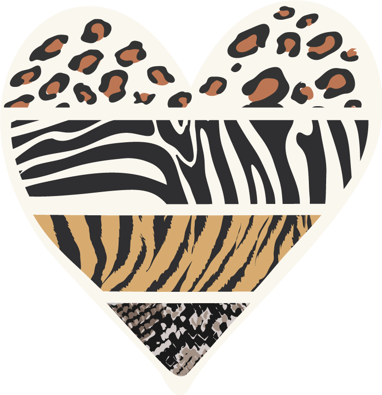 Tapis vinyle motif animal coeur de safari - TenStickers