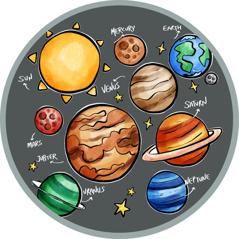 Tapis vinyle jeux zone de jeu du système solaire - TenStickers