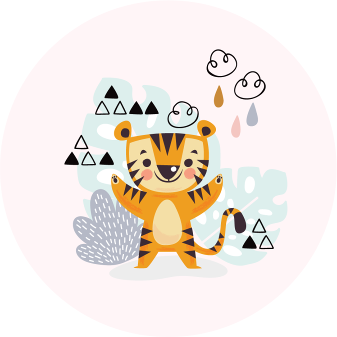 Tapis vinyle bébé tigre joyeux - TenStickers