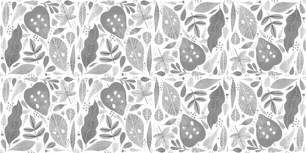 Tapis vinyle nature motif de feuilles grises - TenStickers