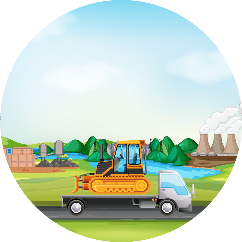 Tapis vinyle Route de tracteurs et camions - TenStickers