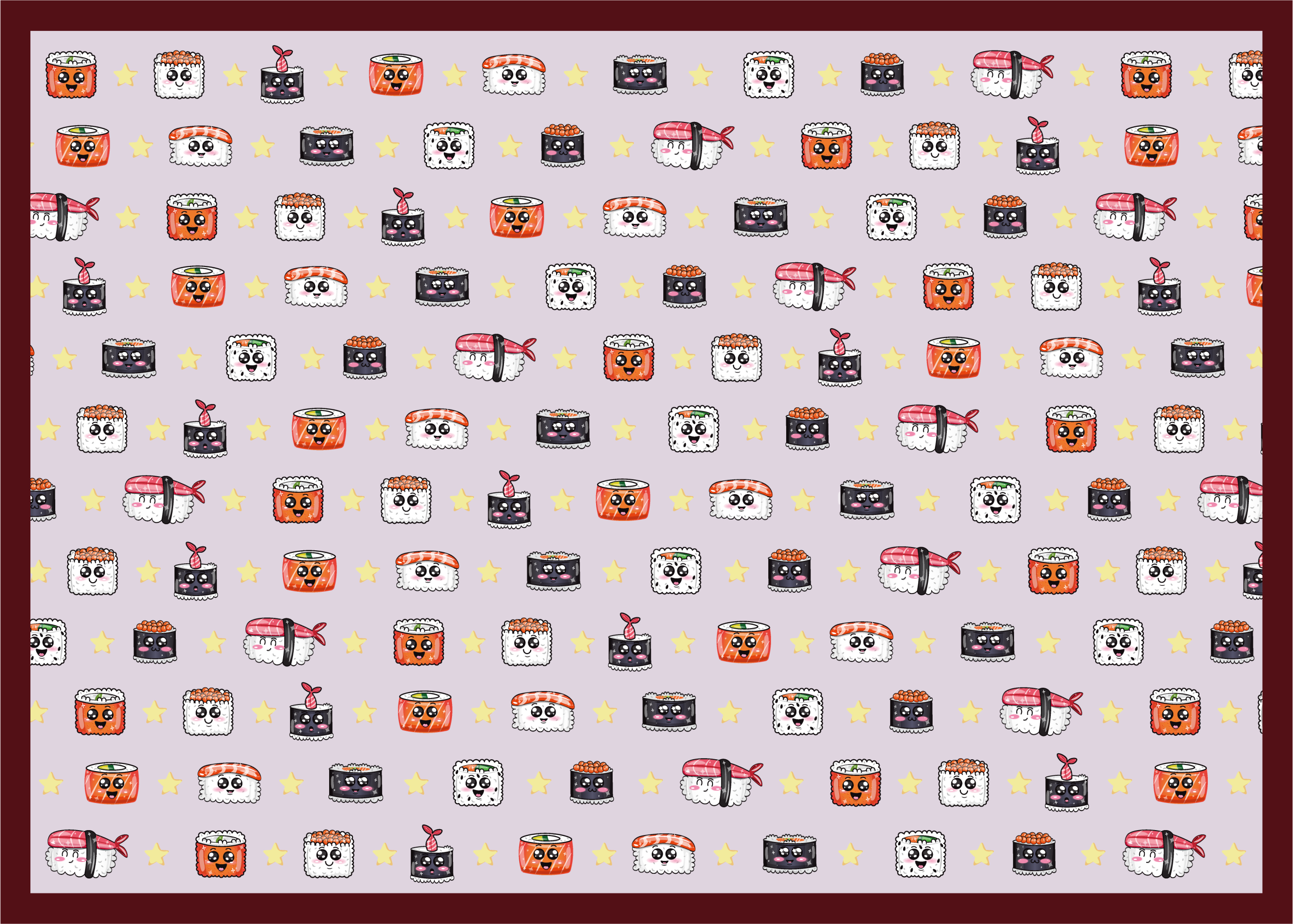 Tapis vinyle pour enfants modèle de dessin animé de sushi - TenStickers