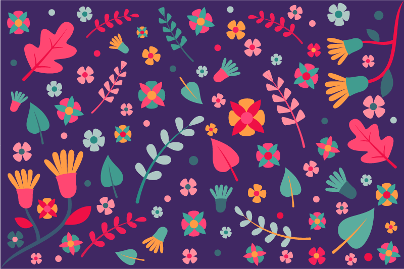 Tapis vinyle moderne Fleurie à pois - TenStickers