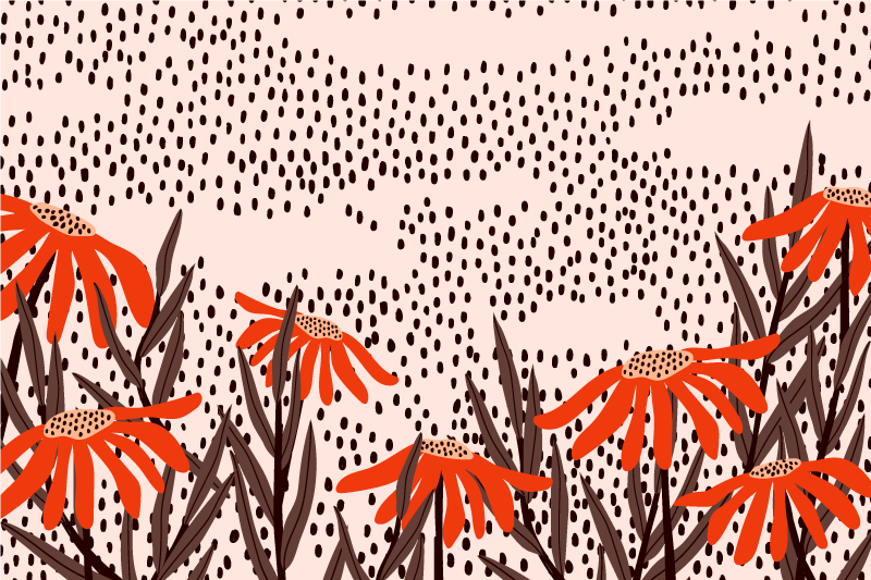 Tapis vinyle chambre taches florales sérénité - TenStickers