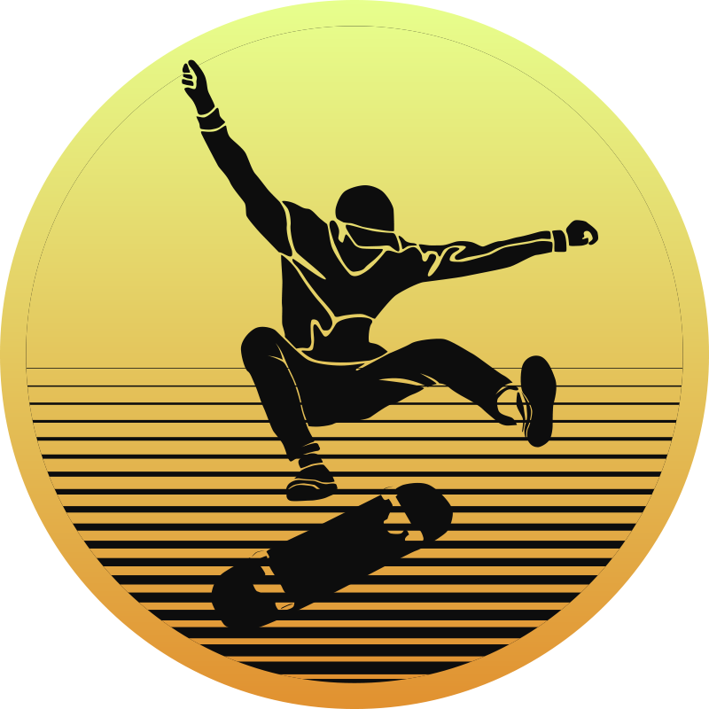 Tapis vinyle ado silhouette de skateboard - TenStickers